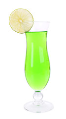Glass of cocktail isolated on white