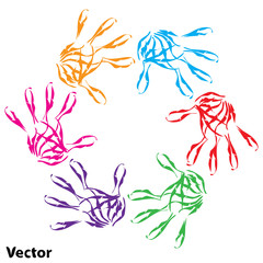 Vector conceptual child hand circle