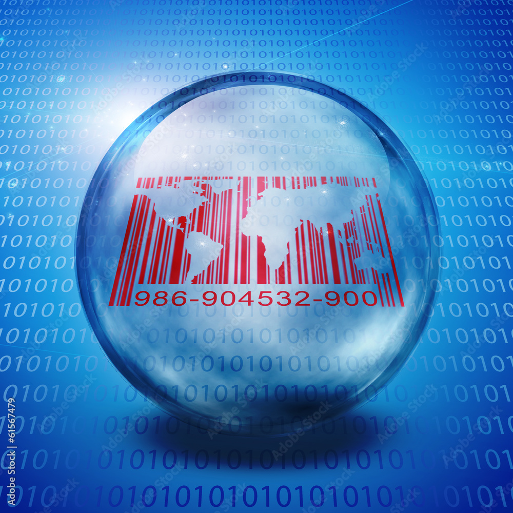Poster world barcode with binary