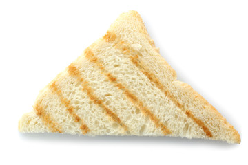 Grilled toast bread, isolated on white