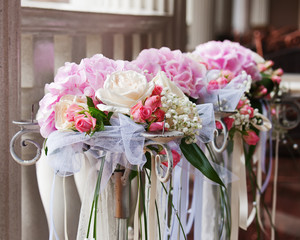 Bouquet for bride on natural background.
