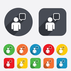 Chat sign icon. Speech bubble symbol.