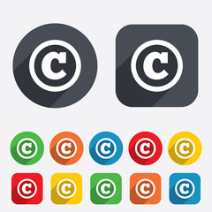 Obraz premium Copyright sign icon. Copyright button.