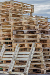 Stacks of Wood Pallet Ready For Reuse 3