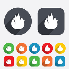 Fire flame sign icon. Fire symbol.