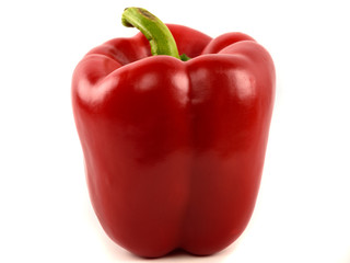 red pepper over white background