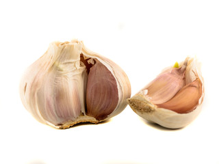 Garlic isolated on white