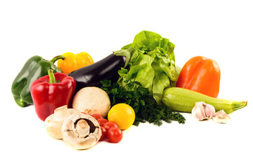 variety of vegetables isolated on white