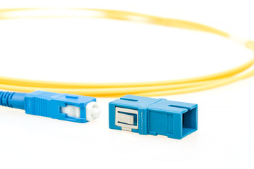 blue fiber optic SC connector