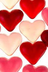 Obraz premium Brightly coloured red gums hearts
