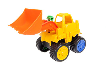 toy, bulldozer isolated on white