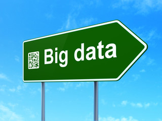 Data concept: Big Data and Numbers on road sign background