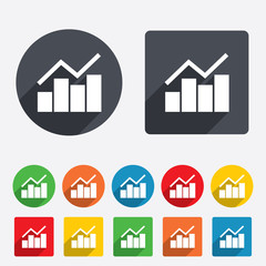 Obraz premium Graph chart sign icon. Diagram symbol.