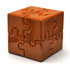 Orange puzzle cube