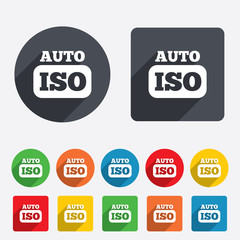 ISO Auto photo camera sign icon. Settings symbol