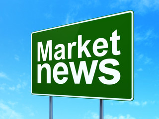 News concept: Market News on road sign background