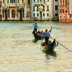 Fototapeta na wymiar Venice, Italy, Grand Canal and gondolas