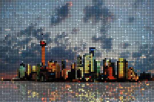 skyline shanghai - mosaic
