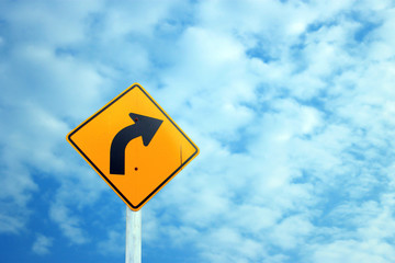 Traffic sign on the clouds