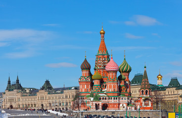 Moscow, Vasily Blazhenogo's temple in the sping