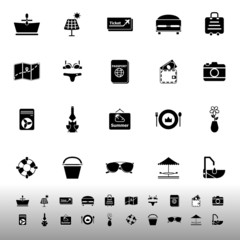 Summer icons on white background