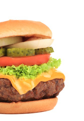 Big appetizing hamburger.