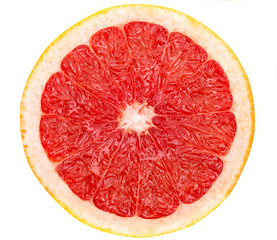 full grapefruit slice  on white