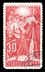 Czechoslovakia stamp, space research era