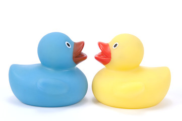 Dos patos de goma.