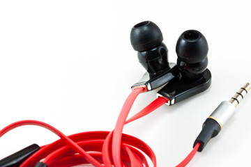 the earphone on white background