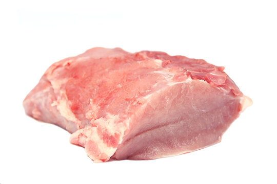 Fresh raw pork ,Isolated on white background.