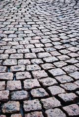 Cube block-stones of sett paving