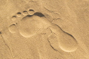 Foot mark on sand