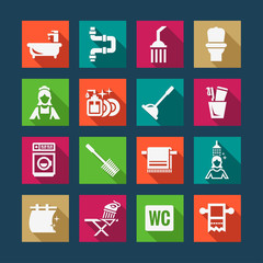flat bathroom icons