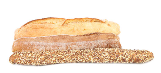 Multi - grain brown and white bread.