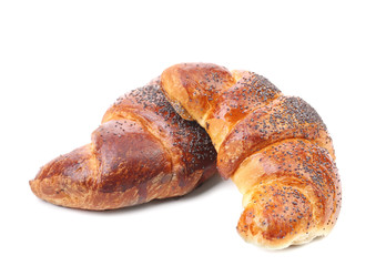 Appetizing croissants with poppy.