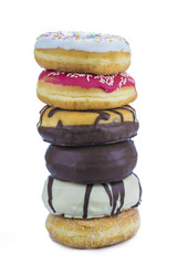 Donuts aislados sobre fondo blanco