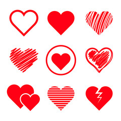 Vector hearts set