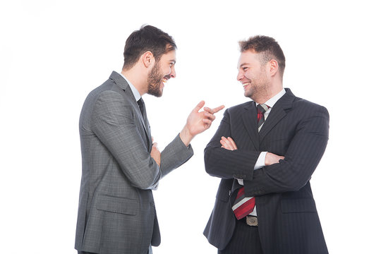 funny discution of two businessmen
