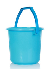 Blue plastic bucket