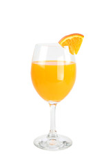 Glass with oranges juice isolated.