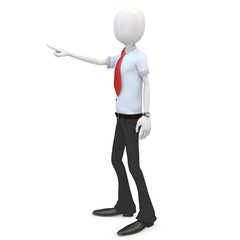3d man businessman accusing and pointing finger