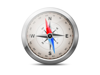 Compass with silver metal frame