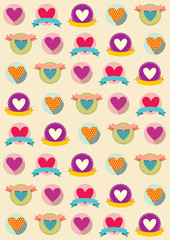Valentine funny heart's pattern