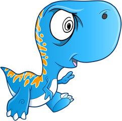 Crazy Insane Tyrannosaurus Rex Dinosaur Vector Illustration