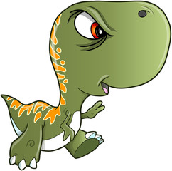 Tough Nasty Tyrannosaurus Rex Dinosaur Vector Illustration