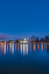 Obraz premium The Great Pond on Retiro Park in Madrid, Spain.