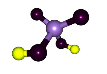 Sulphur acid molecular structure on white background