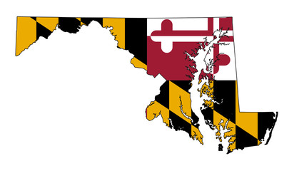 State of Maryland flag map - obrazy, fototapety, plakaty