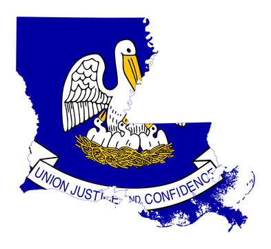 State of Louisiana flag map